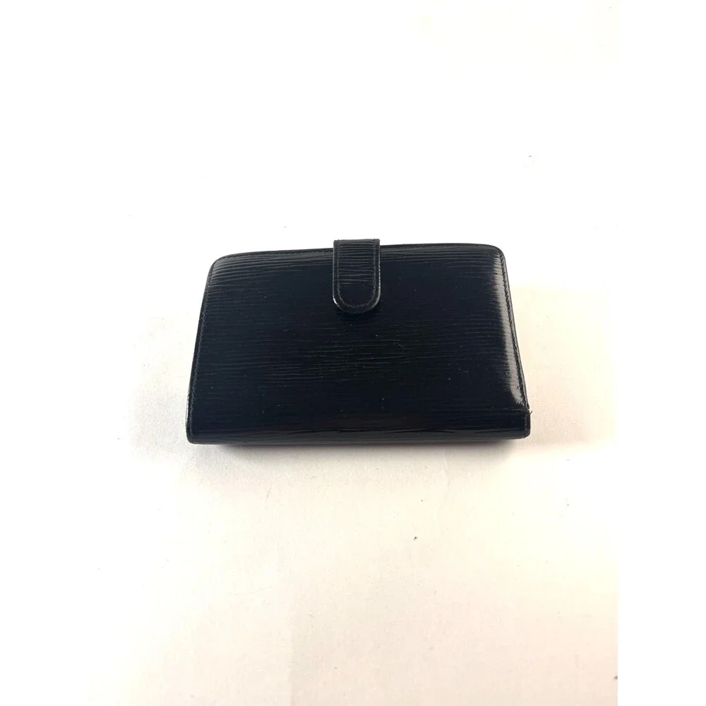 Vintage Louis Vuitton Epi Leather Wallet Black Bifold Organizer - Repainted Inte